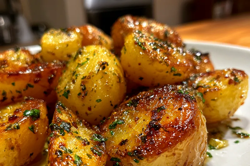 Fresh ingredients for Garlic Butter Roasted Potatoes