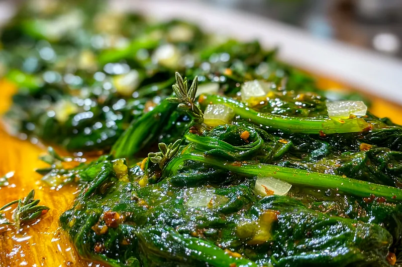 Fresh ingredients for Spinach SautÃ©ed with Garlic & Olive Oil